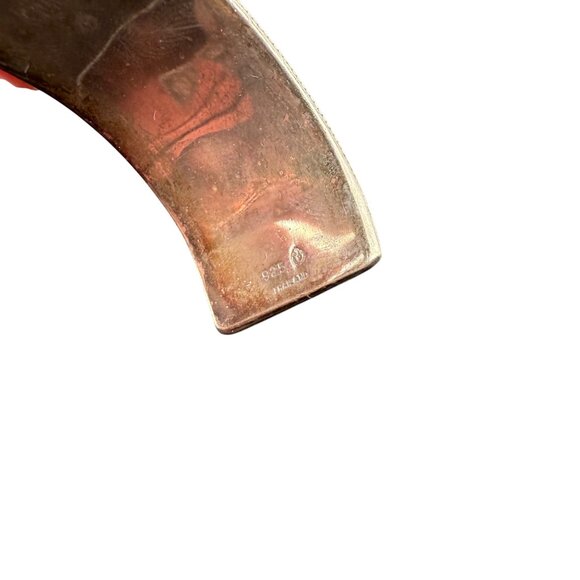 Sterling Silver Elephant Cuff Bracelet Embossed Safari Design Tribal Jewelry 925 - Picture 7 of 8